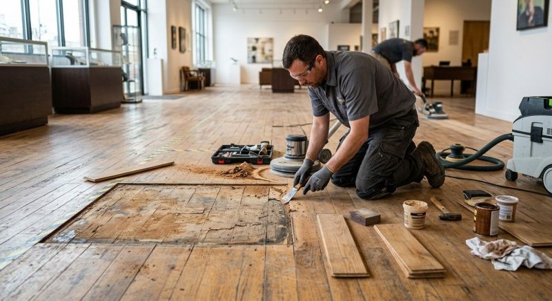 Our team working on Wood Floor Service projects in Sterling, VA