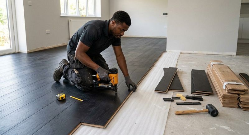Dark Wood Floor Installation in Sterling, VA
